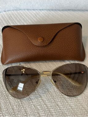 Authentic Prada Gold Metal Sunglasses Cat Eye Cat Walk For Parts/Repair